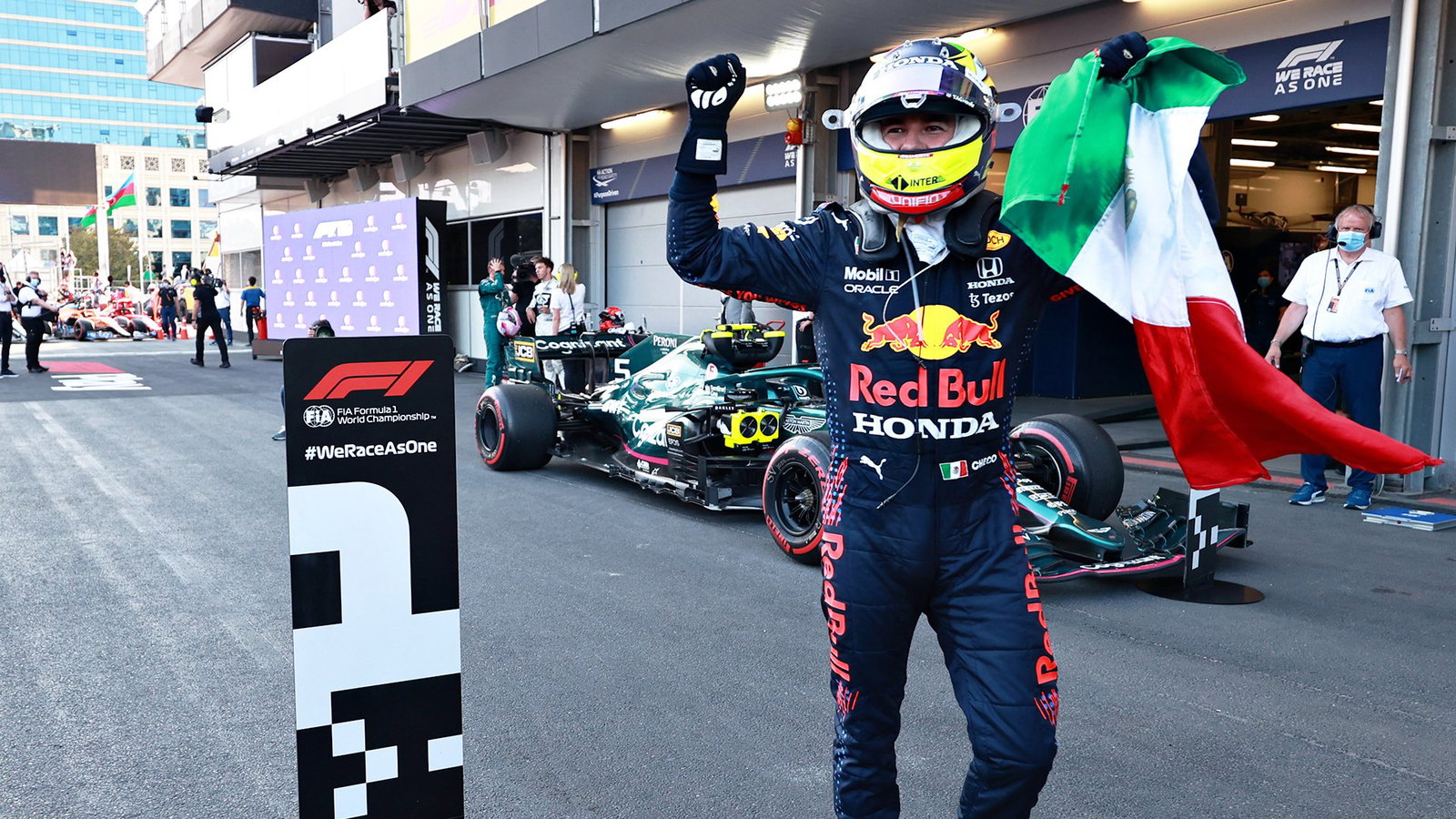 F1 Azerbaijan GP: Perez wins after tyre failure drama for Verstappen