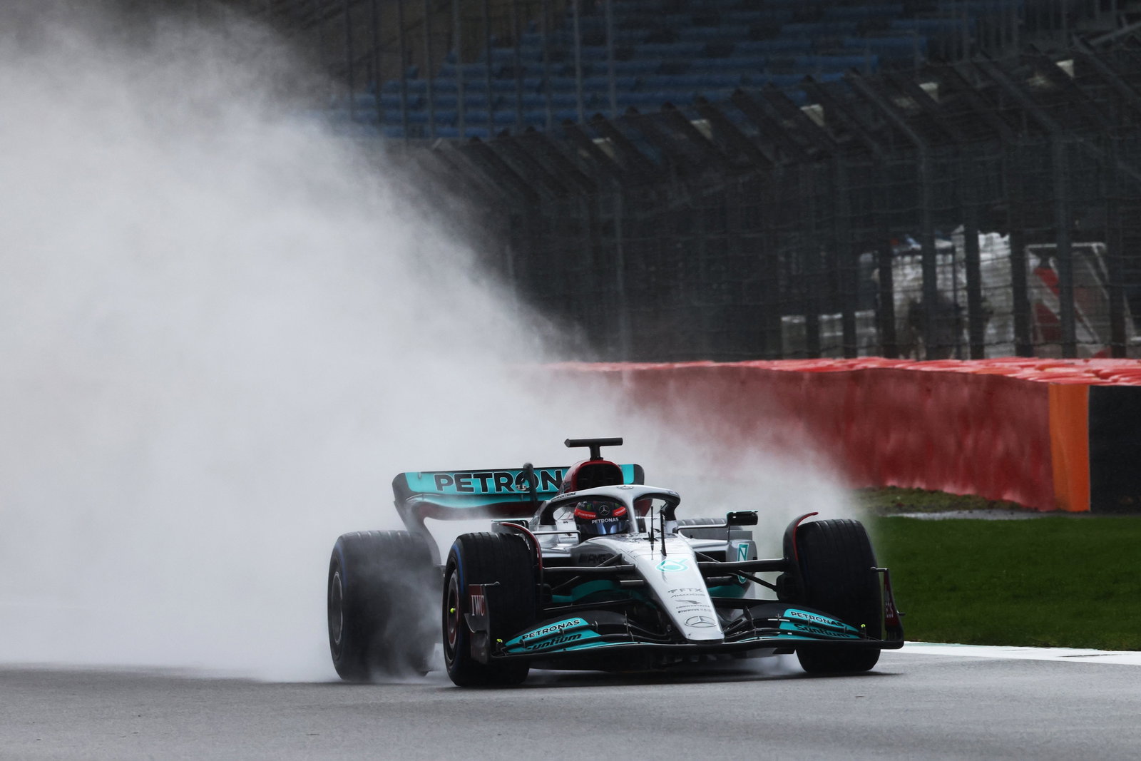 Mercedes W13 F1 car hits track for Silverstone shakedown