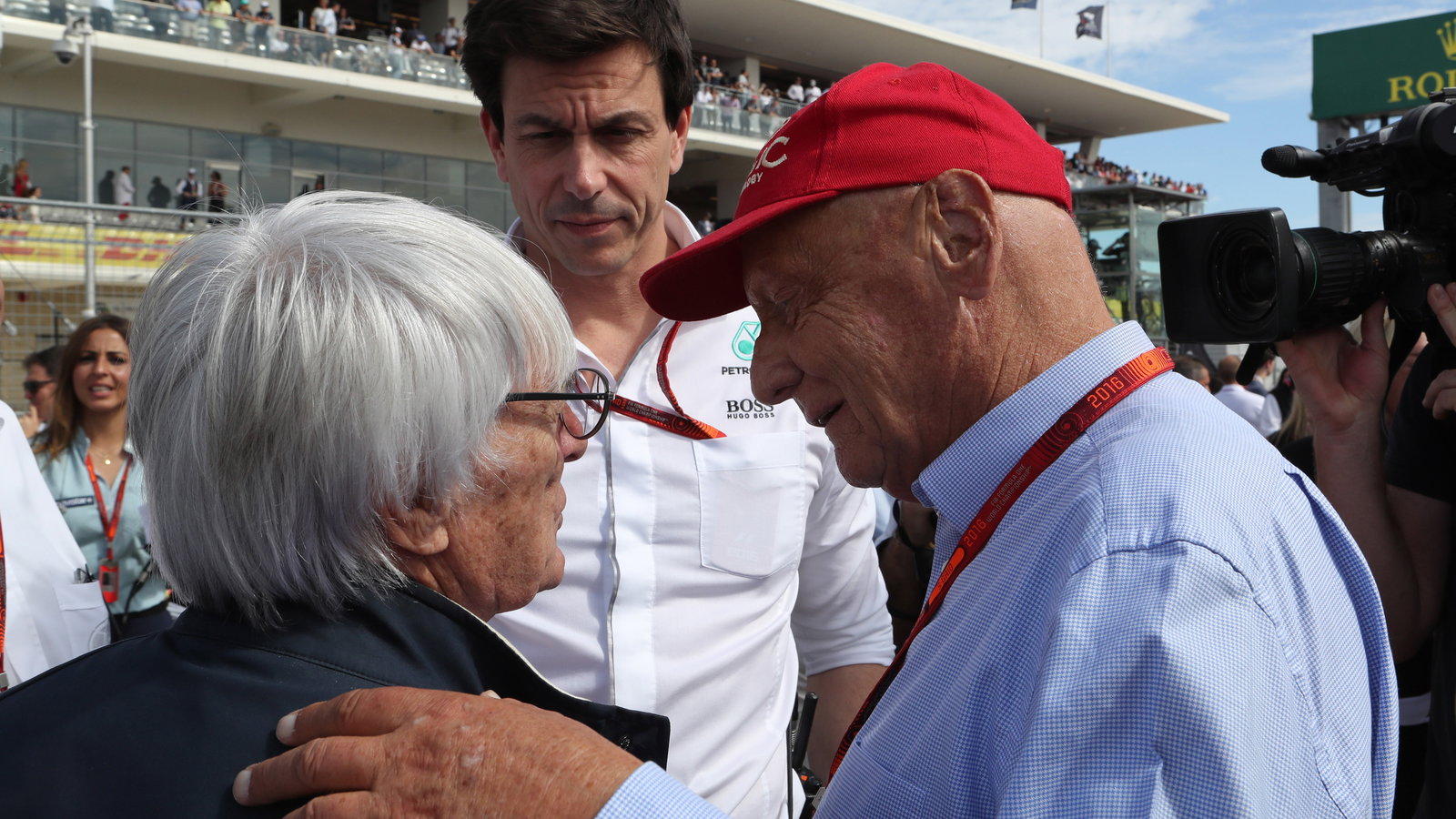 Toto Wolff, Bernie Ecclestone, Niki Lauda,