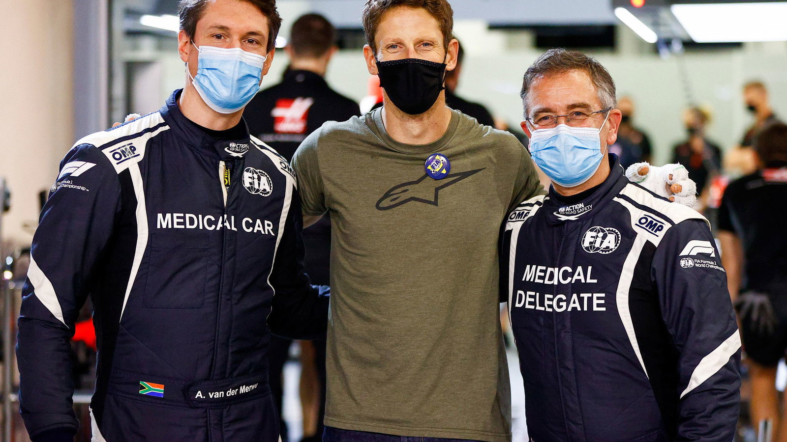 Romain Grosjean reunited with rescuers on return to Bahrain F1 paddock