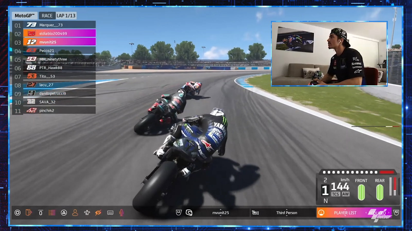 Virtual MotoGP: Bagnaia mistake hands Jerez victory to Vinales