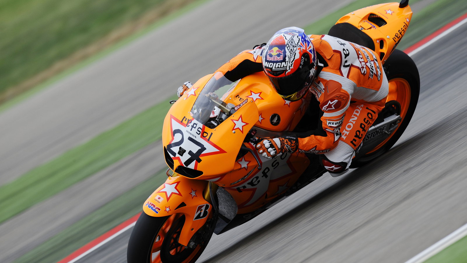 Stoner with special paint scheme, Aragon MotoGP 2011
