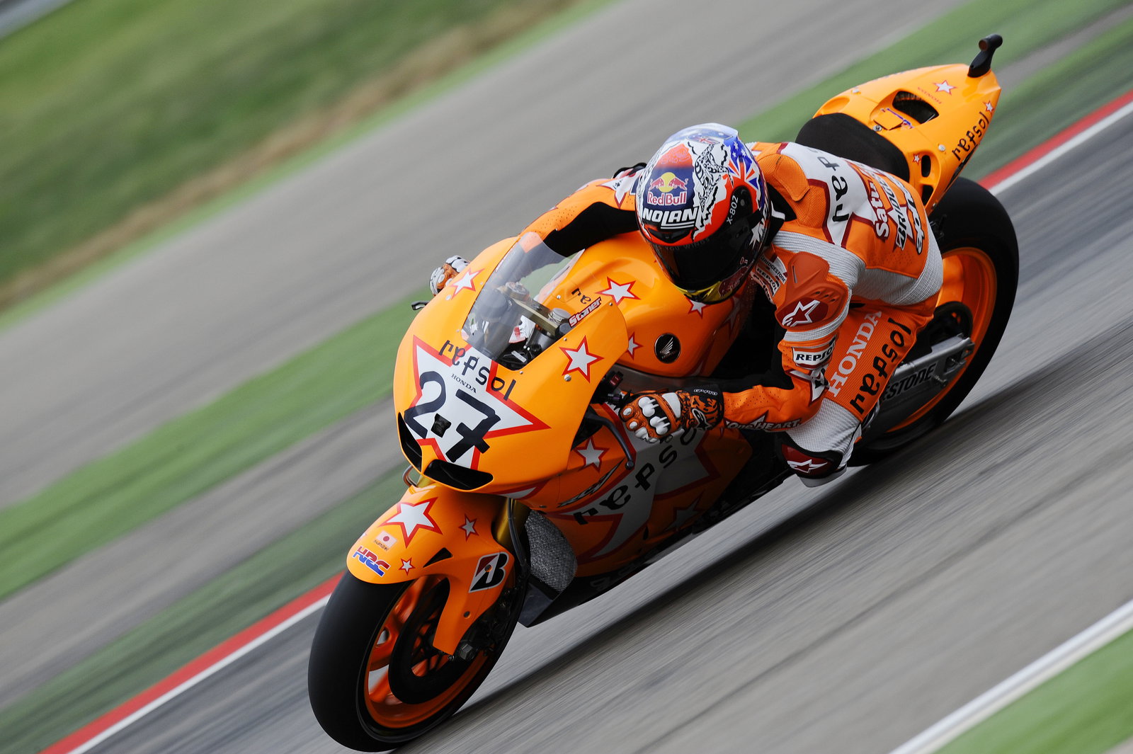 Stoner with special paint scheme, Aragon MotoGP 2011