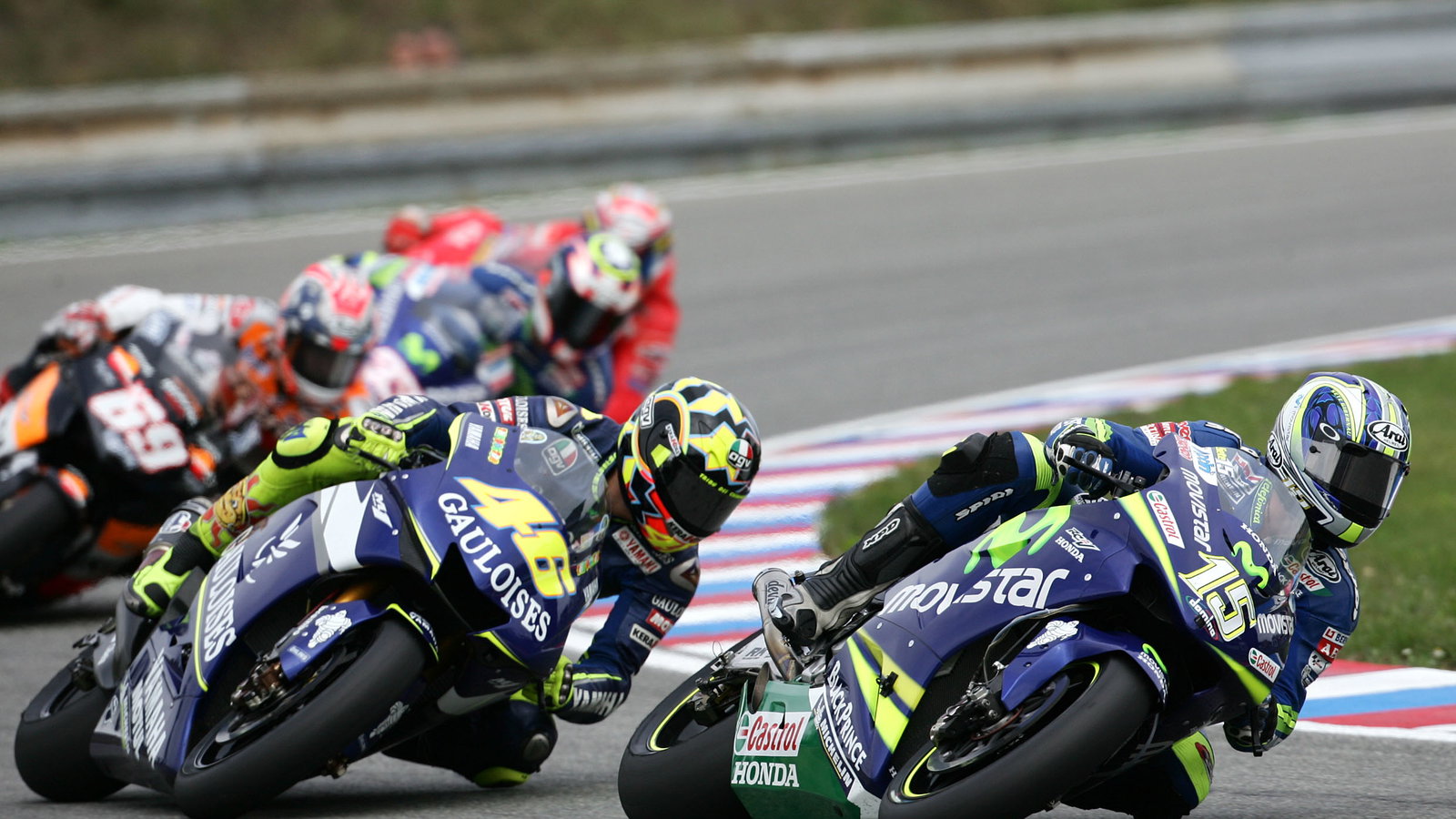 Gibernau, Rossi, Hayden, Czech MotoGP Race, 2005