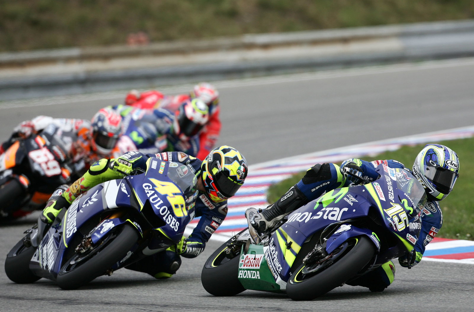 Gibernau, Rossi, Hayden, Czech MotoGP Race, 2005