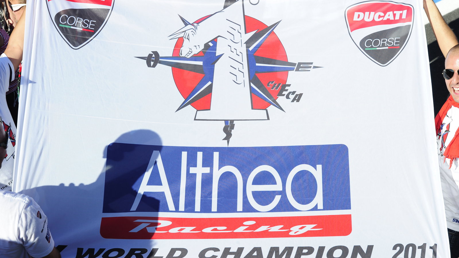 Checa, banner, French WSBK Race 2 2011