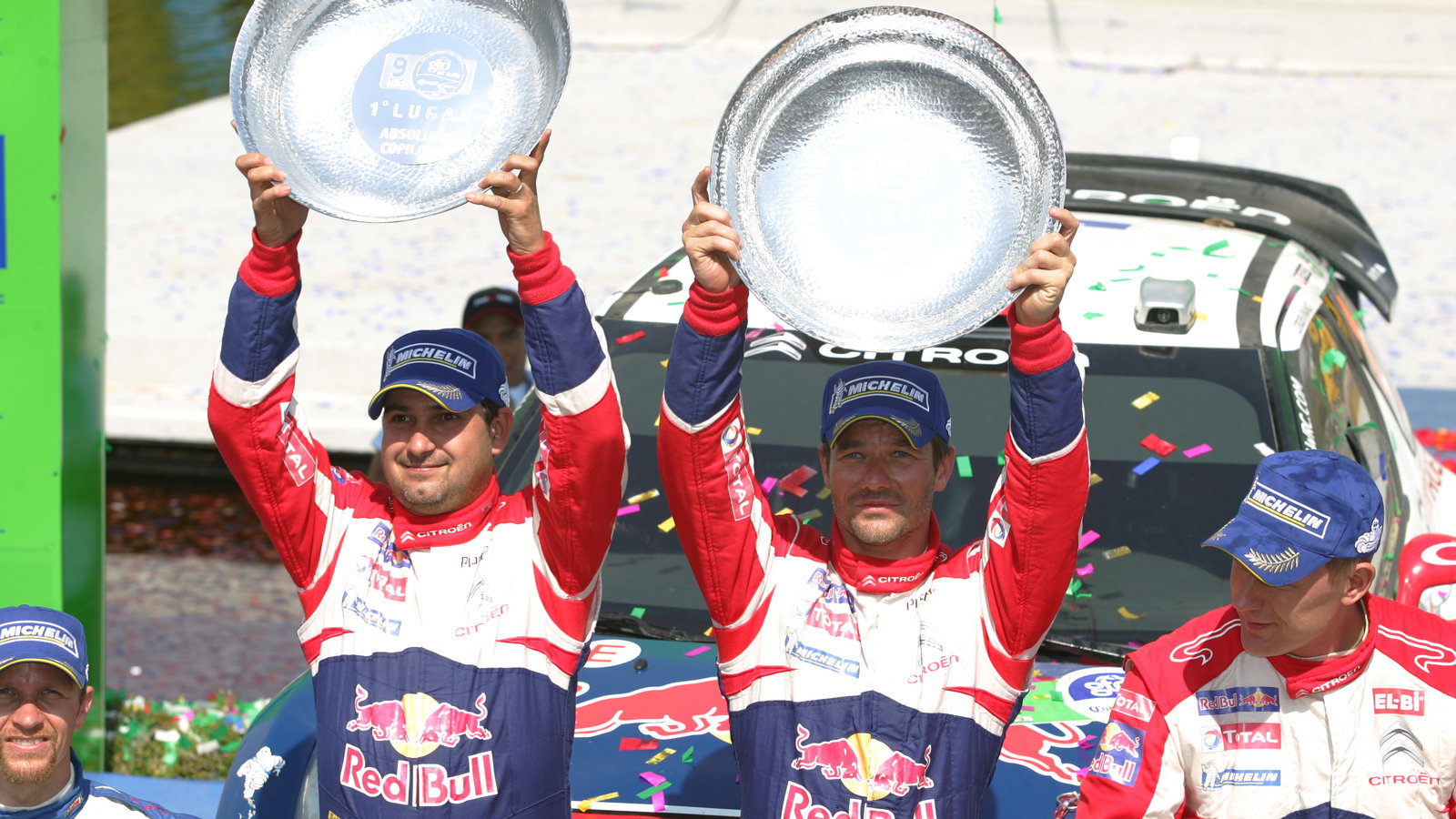Podium, Sebastien Loeb (FRA) Daniel Elena (MON), Citroën DS3 WRC, Citroën Total World Rally Team