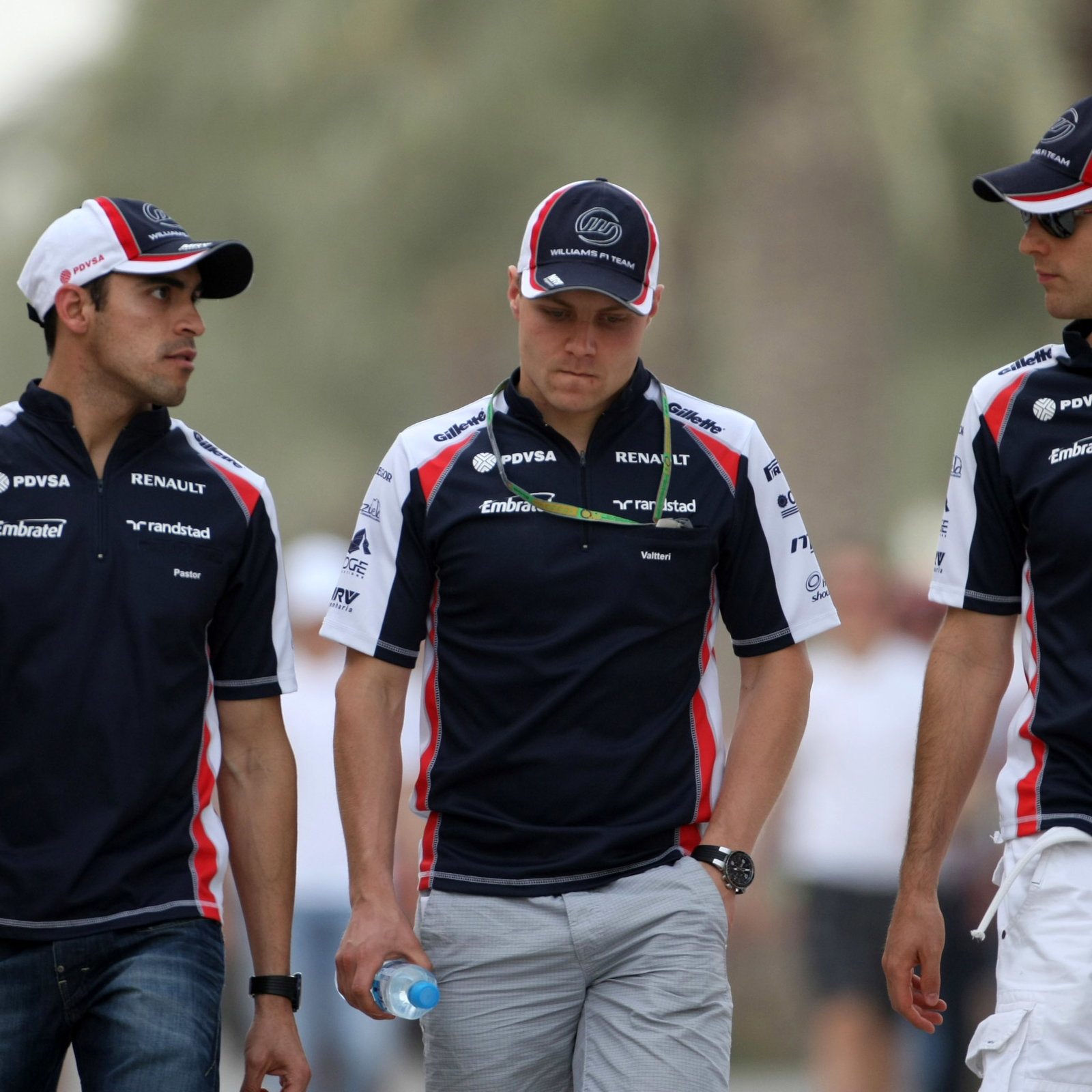 20.04.2012- Pastor Maldonado (VEN) Williams F1 Team FW34, Valtteri Bottas (FIN) and Bruno Senna (BRA