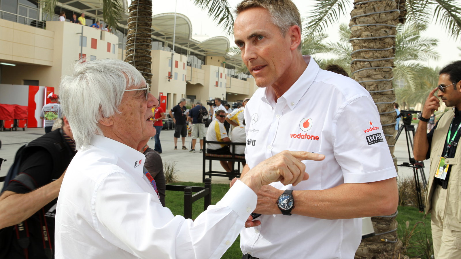 20.04.2012- Bernie Ecclestone (GBR), President and CEO of Formula One Management and Martin Whitmar