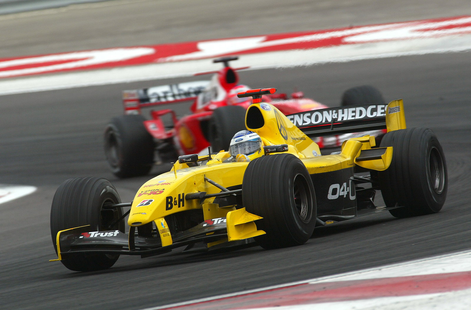 Nick Heidfeld ran as high as sixth during the first round of pit-stops in the 2004 Bahrain Grand Pr
