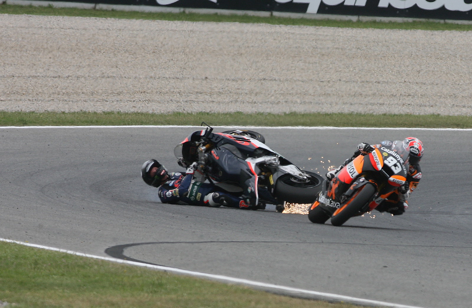 Pol Espargaro crashes, Moto2, Catalunya MotoGP 2012
