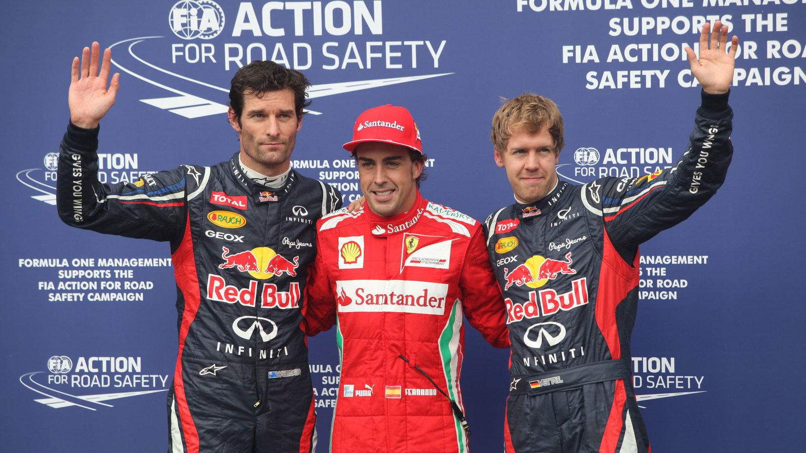 21.07.2012 - Qualifying, celebration fot the pole. 1st Fernando Alonso (ESP) Scuderia Ferrari F2012,