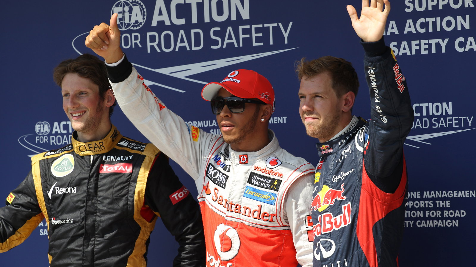 28.07.2012- Qualifying, 2nd position Romain Grosjean (FRA) Lotus F1 Team E20, Lewis Hamilton (GBR) M