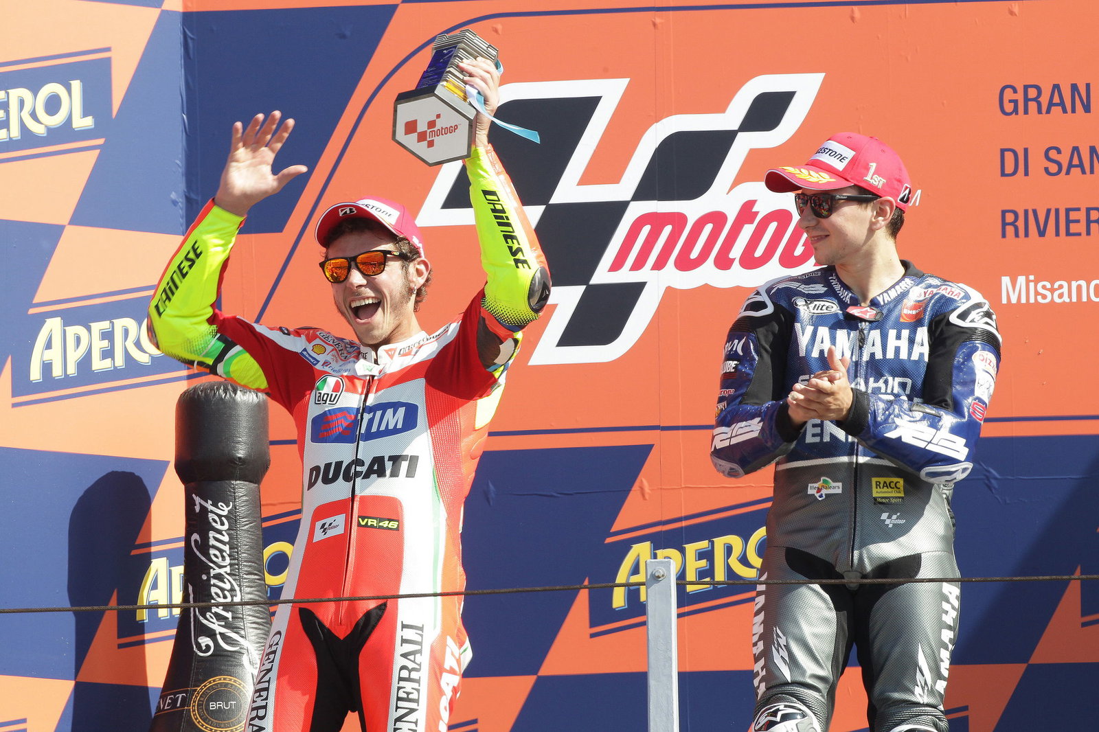 Rossi and Lorenzo, San Marino MotoGP 2012