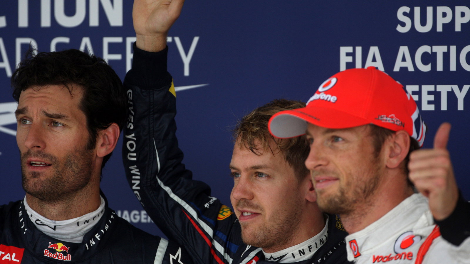 06.10.2012- Qualifying, (L-D) 2nd position Mark Webber (AUS) Red Bull Racing RB8, Sebastian Vettel (