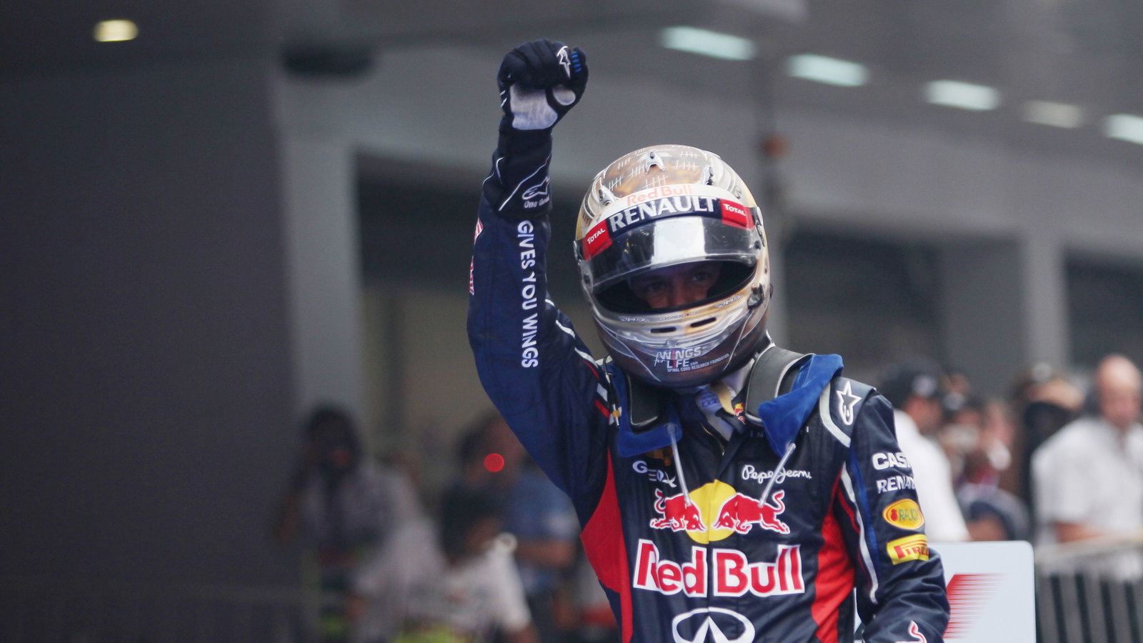 28.10.2012- Race, Sebastian Vettel (GER) Red Bull Racing RB8 race winner