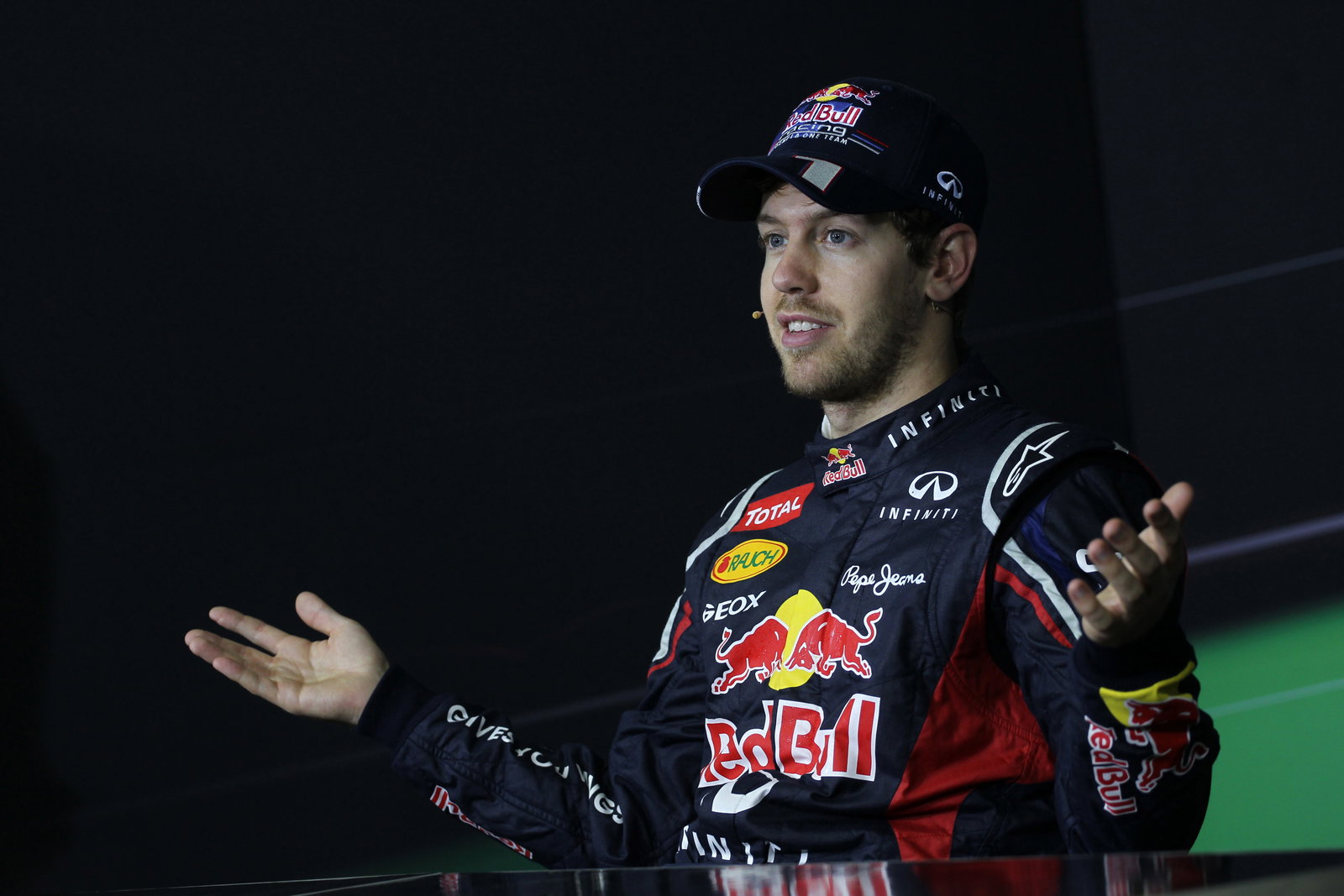25.11.2012- Race, Press conference, Sebastian Vettel (GER) Red Bull Racing RB8