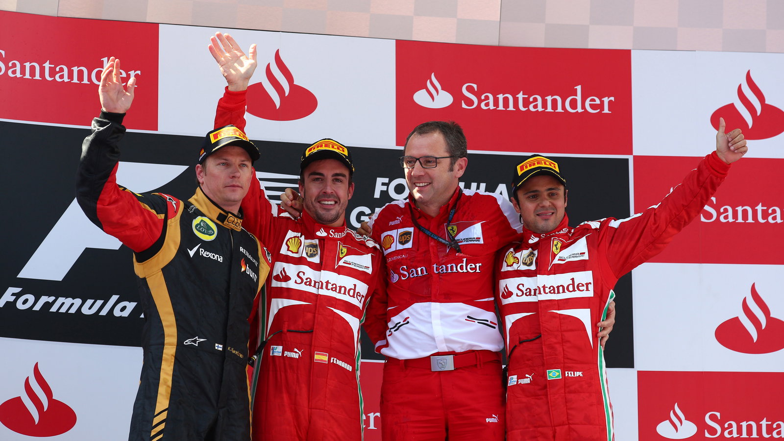 12.05.2013- Race, Fernando Alonso (ESP) Scuderia Ferrari F138 race winner, 2nd position Kimi Raikko