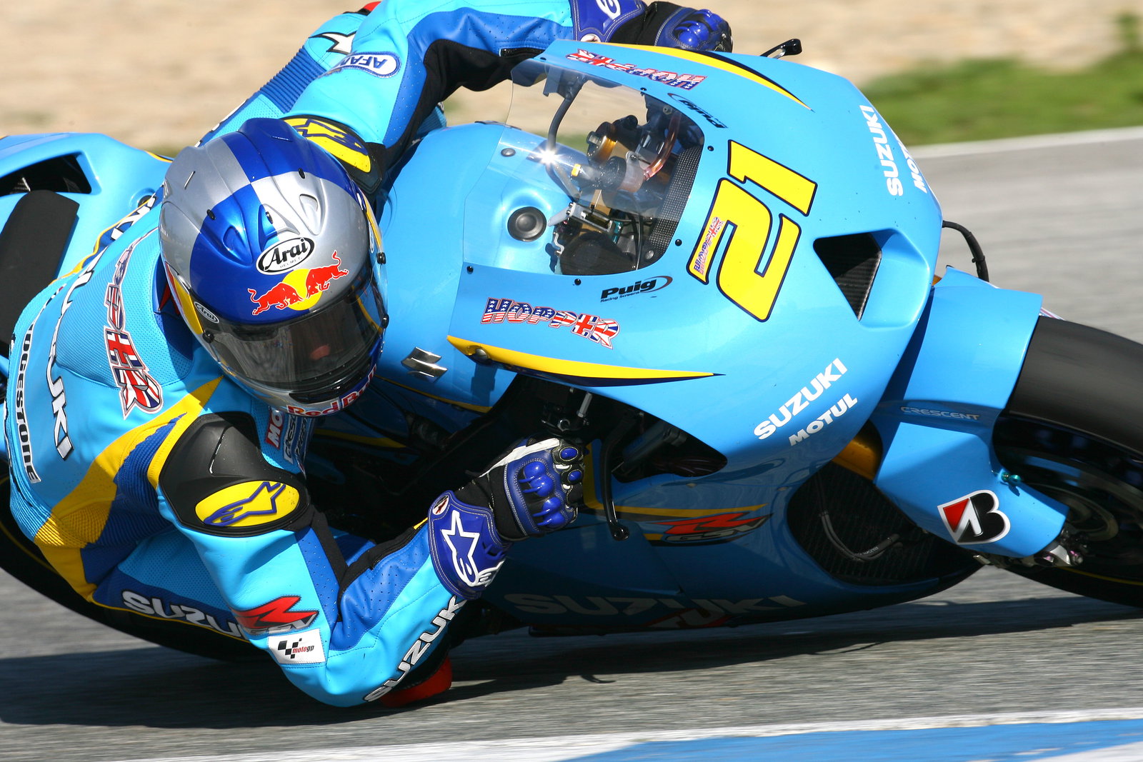 Hopkins with elbow down! Jerez IRTA MotoGP test, 2006