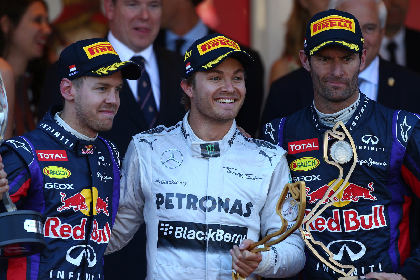 26.05.2013- Race, Nico Rosberg (GER) Mercedes AMG F1 W04 race winner, 2nd position Sebastian Vettel