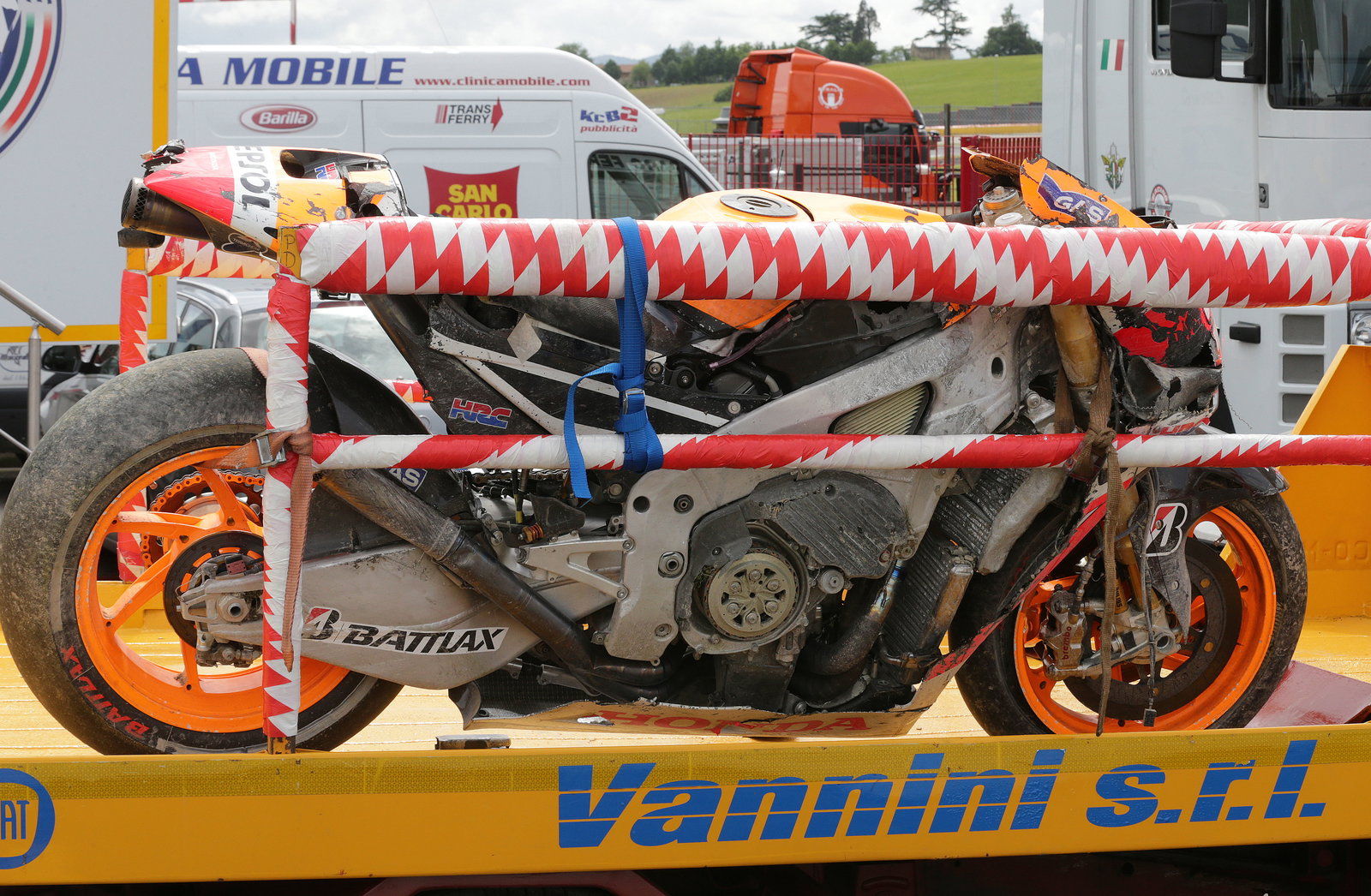 Marquez' crashed bike, Italian MotoGP 2013