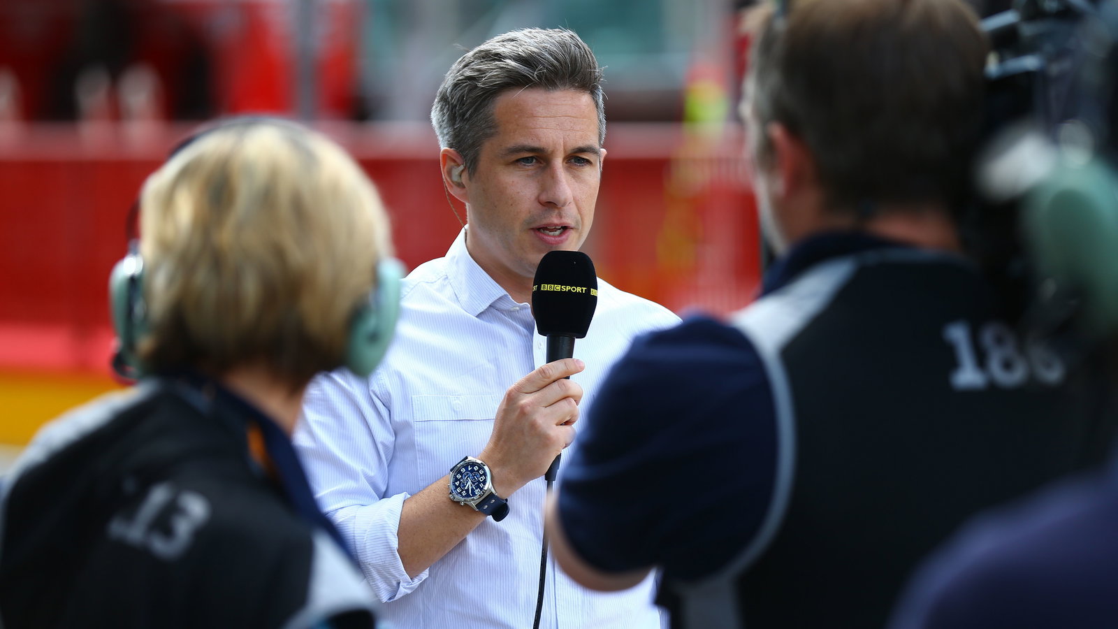 Matt Roberts and BBC TV camera, Italian MotoGP 2013