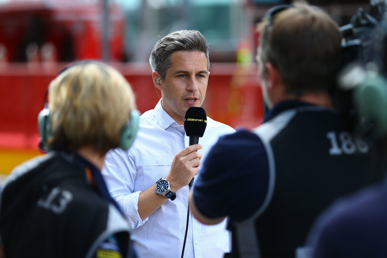 Matt Roberts and BBC TV camera, Italian MotoGP 2013