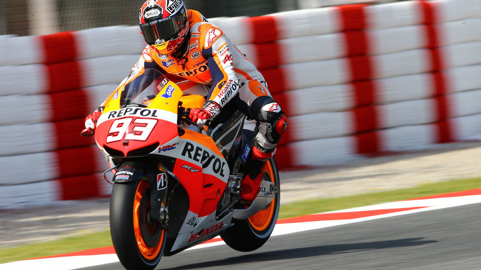 Marquez braking, Catalunya MotoGP 2013