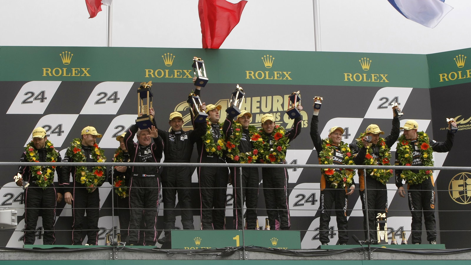 P2 Podium (l-r) Olivier Pla / David Heinemeier Hansson / Alex Brundle OAK Racing Morgan Nissan, Bert