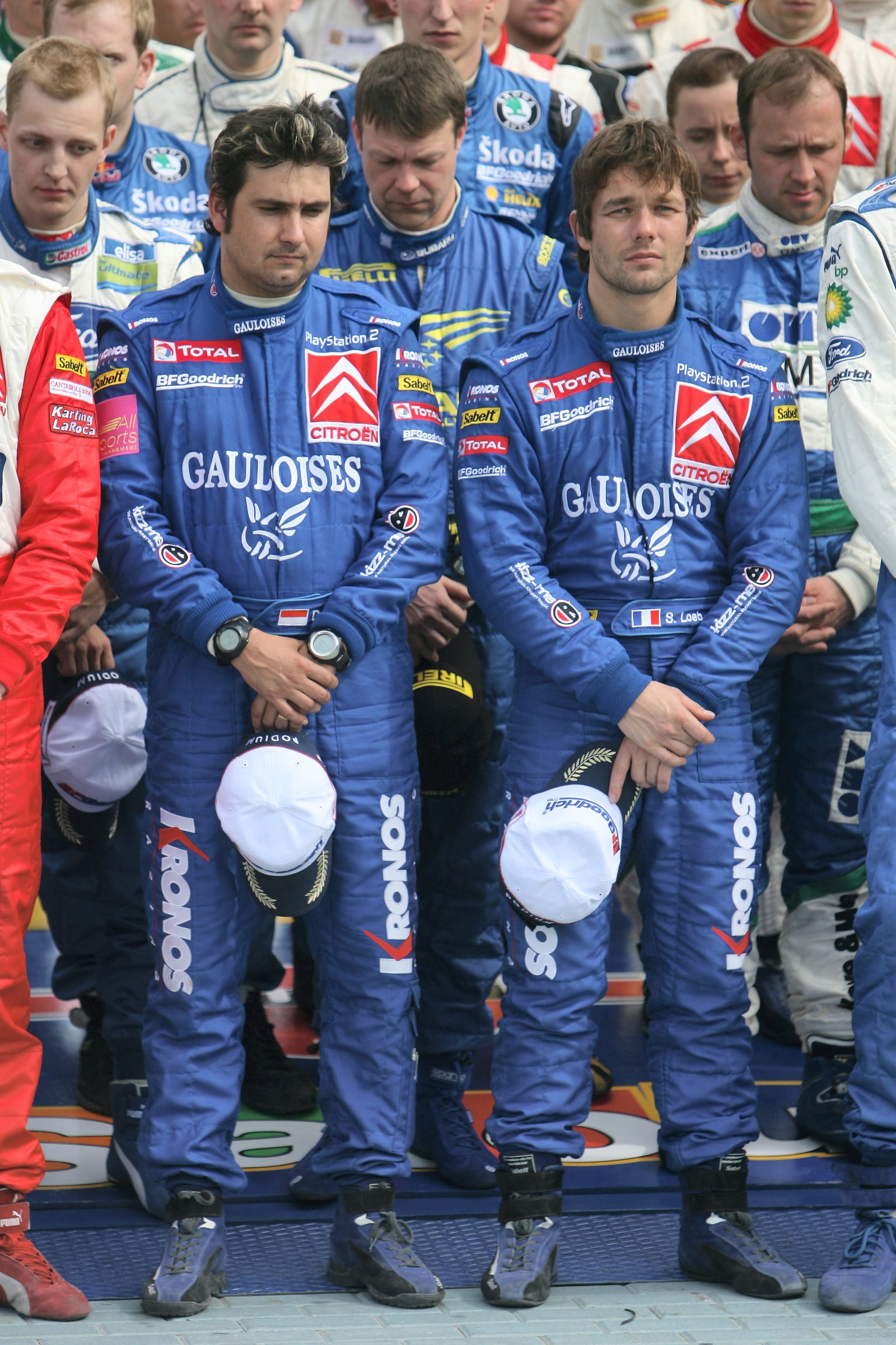 Sebastien Loeb, Daniel Elena and others pay their respects to Jorg Bastuck, who was killed on the fi