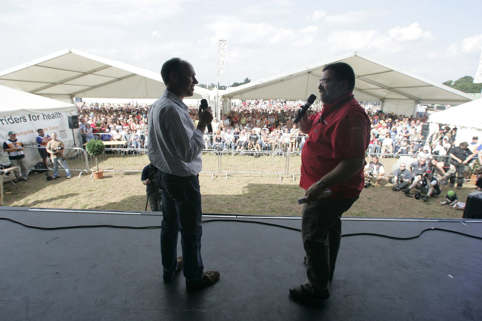 Eurosport commentators Toby Moody and Julian Ryder, Day Of Champions Auction, Donington MotoGP, 2006