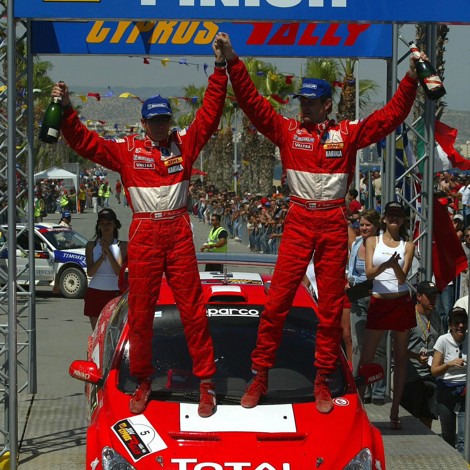 Cyprus Rally winners, Marcus Gronholm and co-driver Timo Rautiainen [Peugeot 307 WRC]