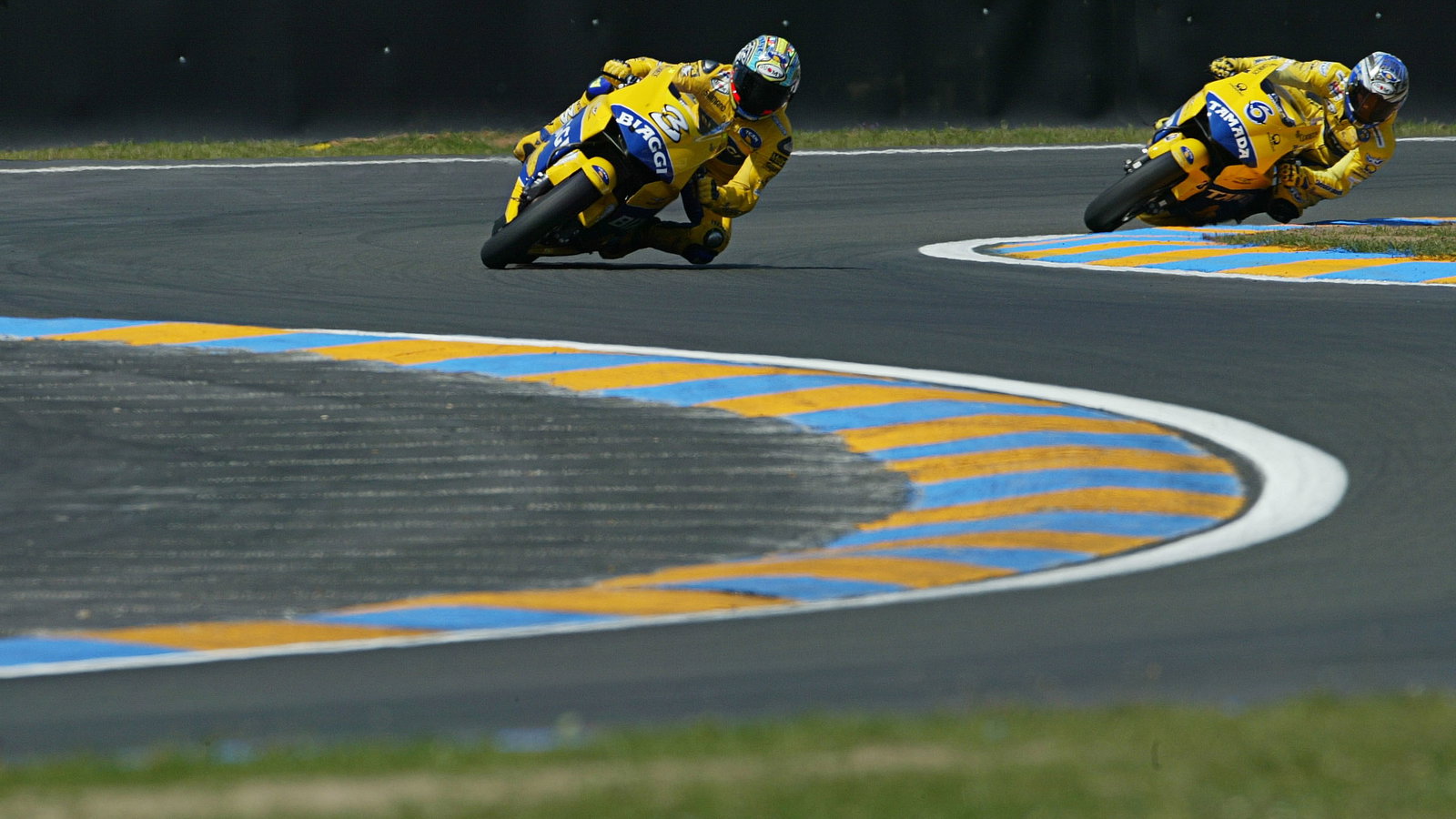 Biaggi and team-mate Tamada, French MotoGP 2004