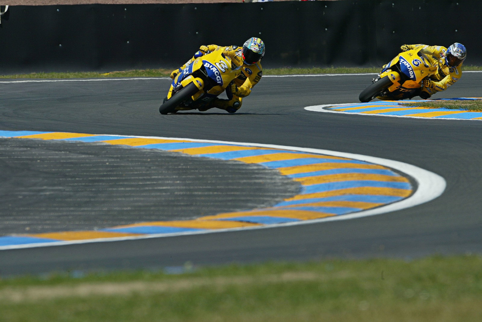 Biaggi and team-mate Tamada, French MotoGP 2004