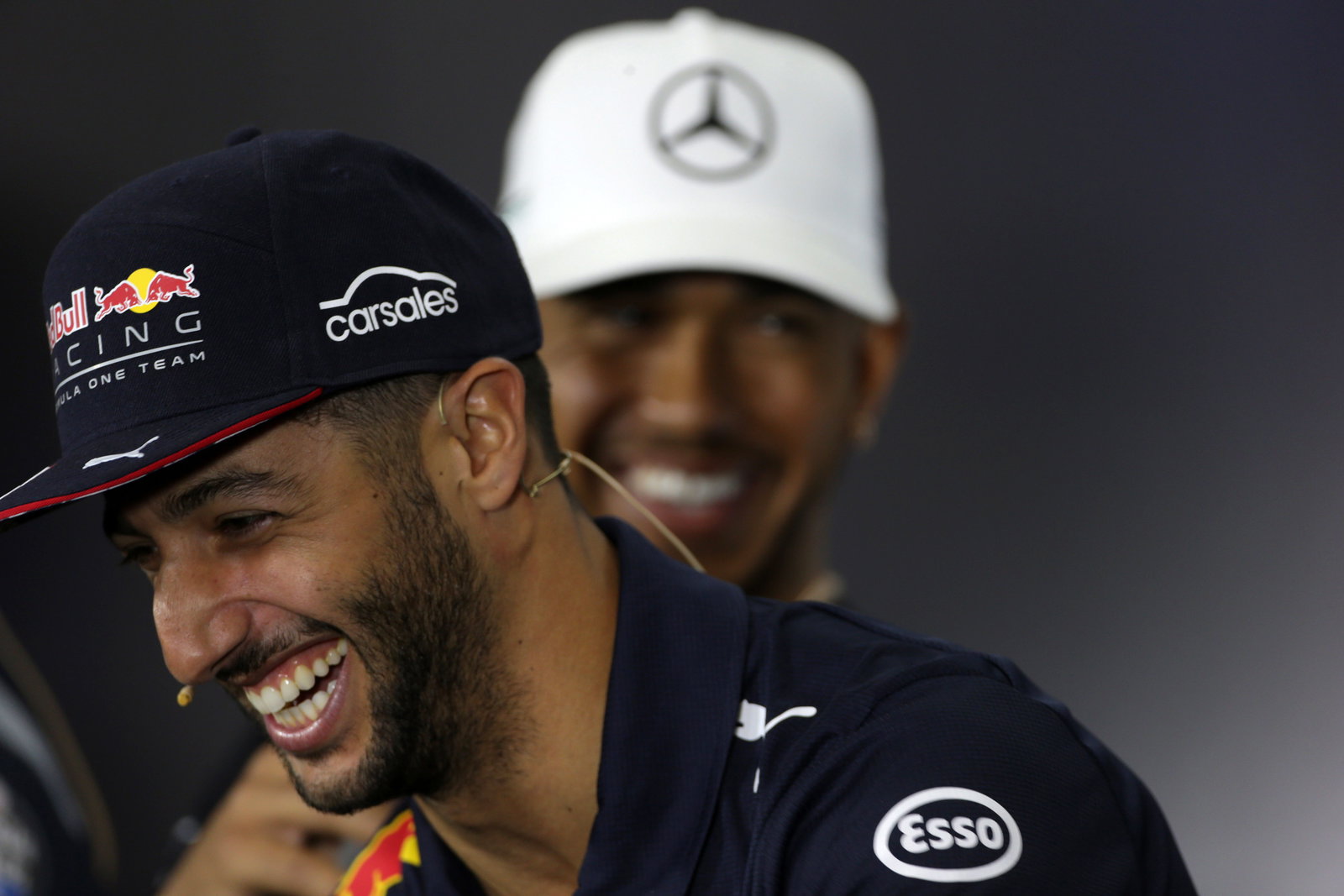 13.07.2017 - Press conference, Daniel Ricciardo (AUS) Red Bull Racing RB13 and Lewis Hamilton (GBR)
