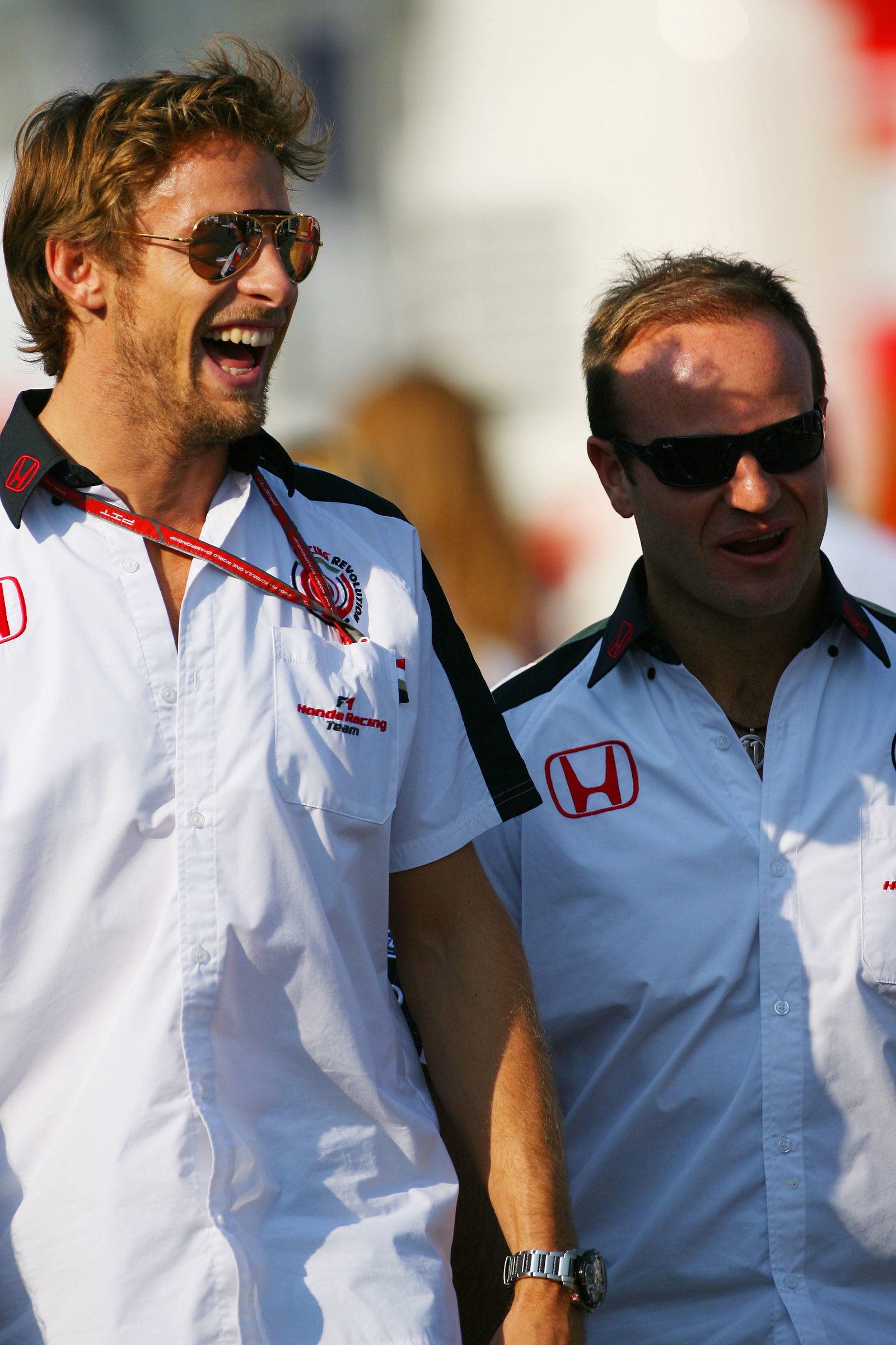 08.09.2006 Monza, Italy, Jenson Button (GBR), Honda Racing F1 Team and Rubens Barrichello (BRA), Hon