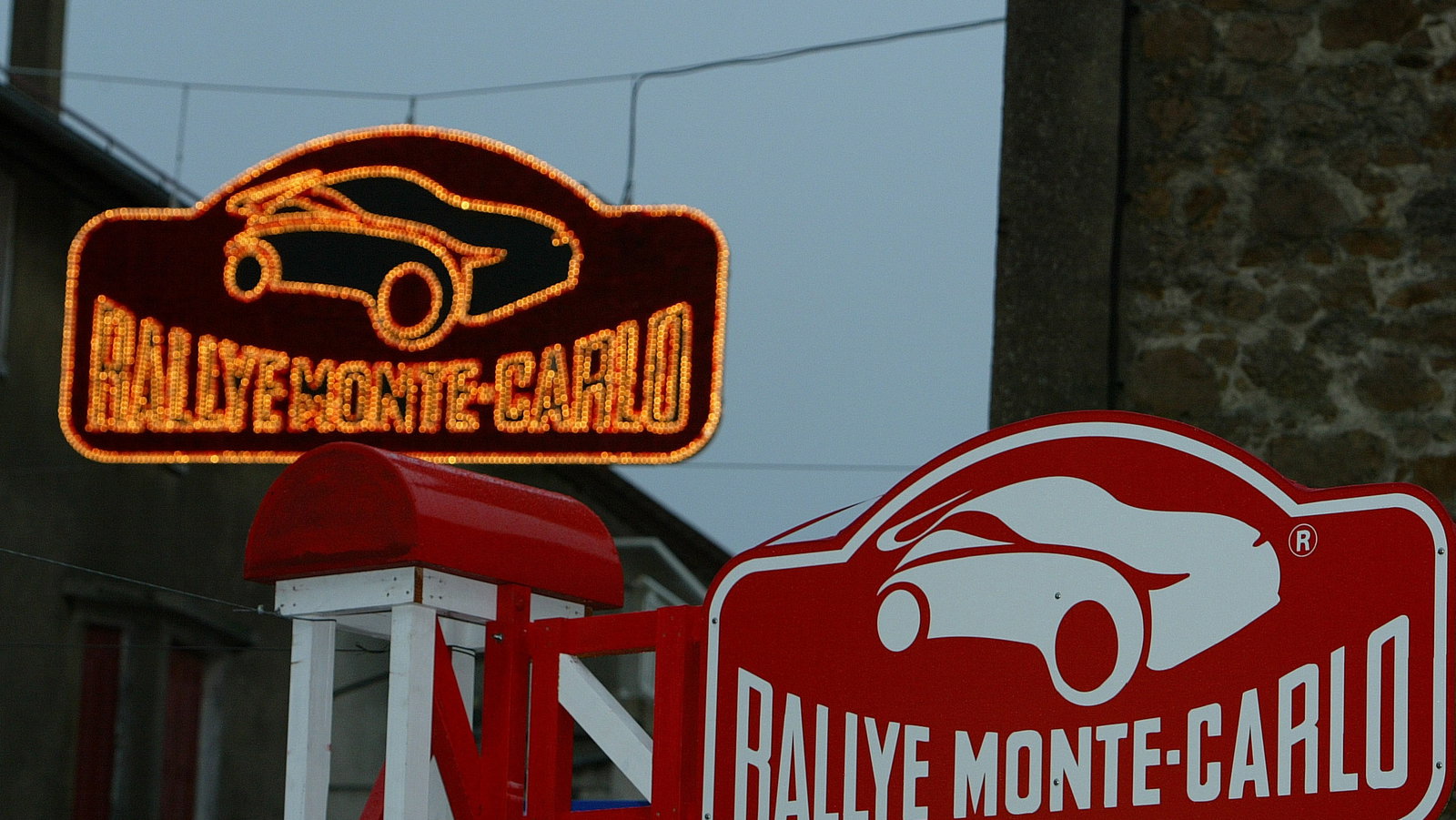 Scene, Rallye Monte Carlo sign. Rallye Automobile Monte-Carlo, 18-20 January 2007