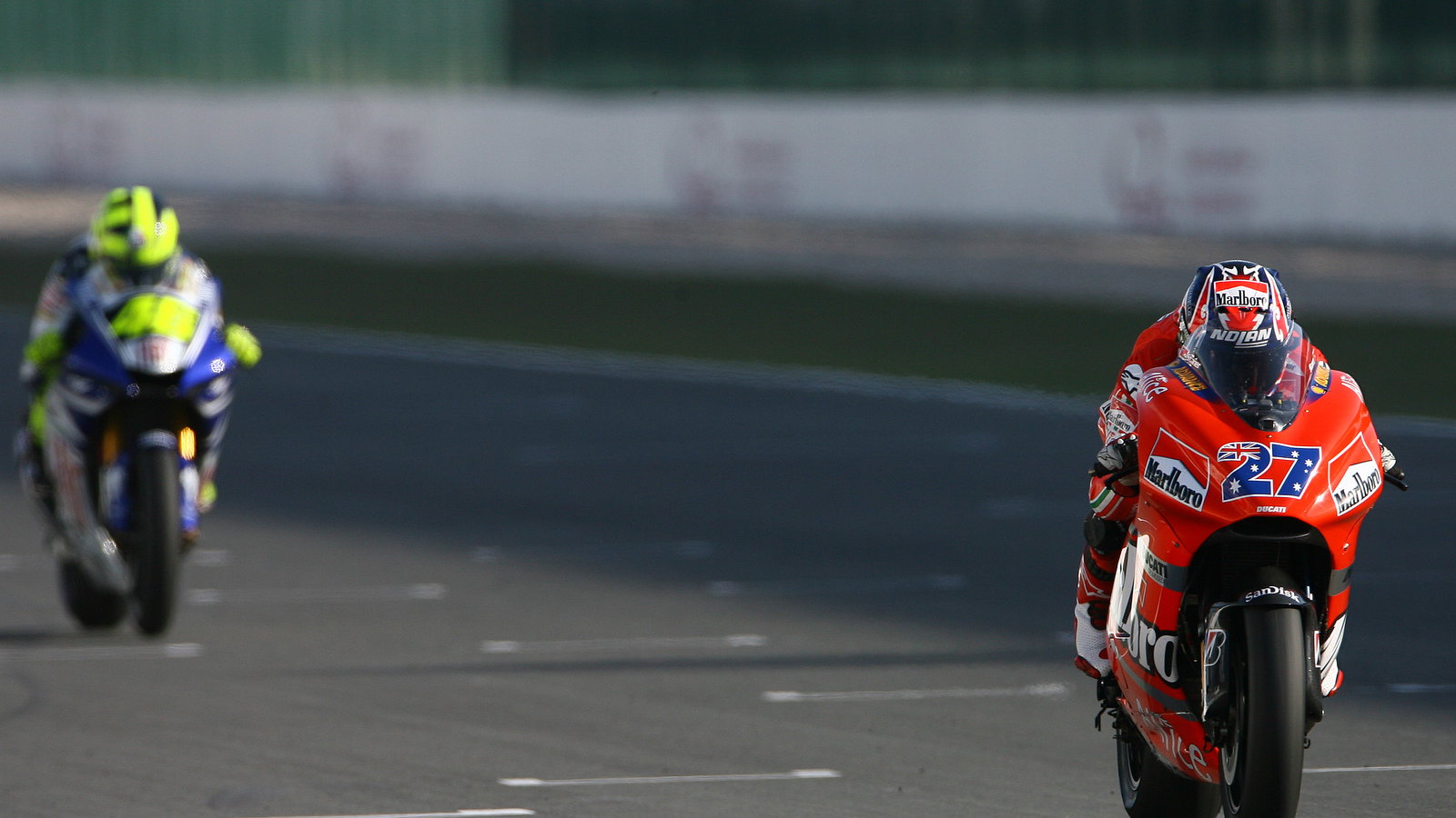 Stoner, Rossi, Qatar MotoGP Race 2007