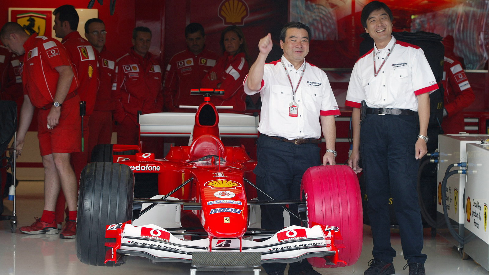 Bridgestone`s red tyre for Sport Relief