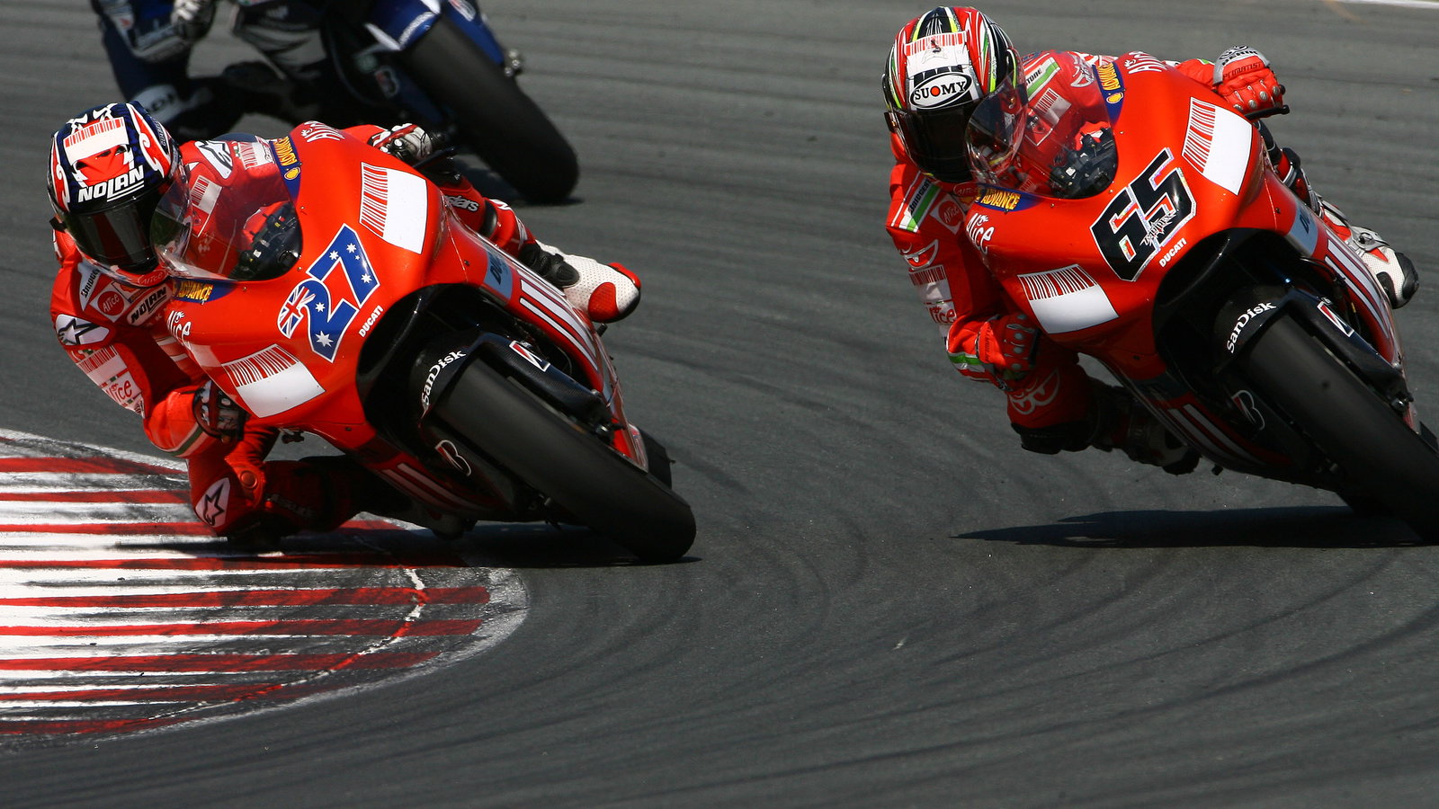 Stoner and Capirossi, German MotoGP Race 2007
