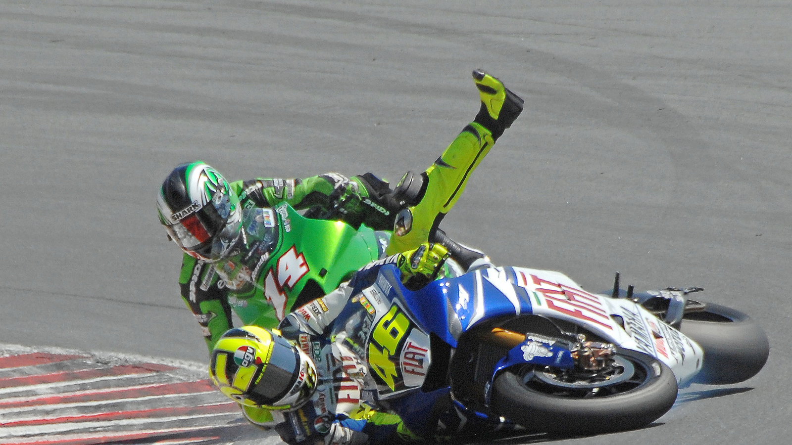 Rossi crash, German MotoGP 2007