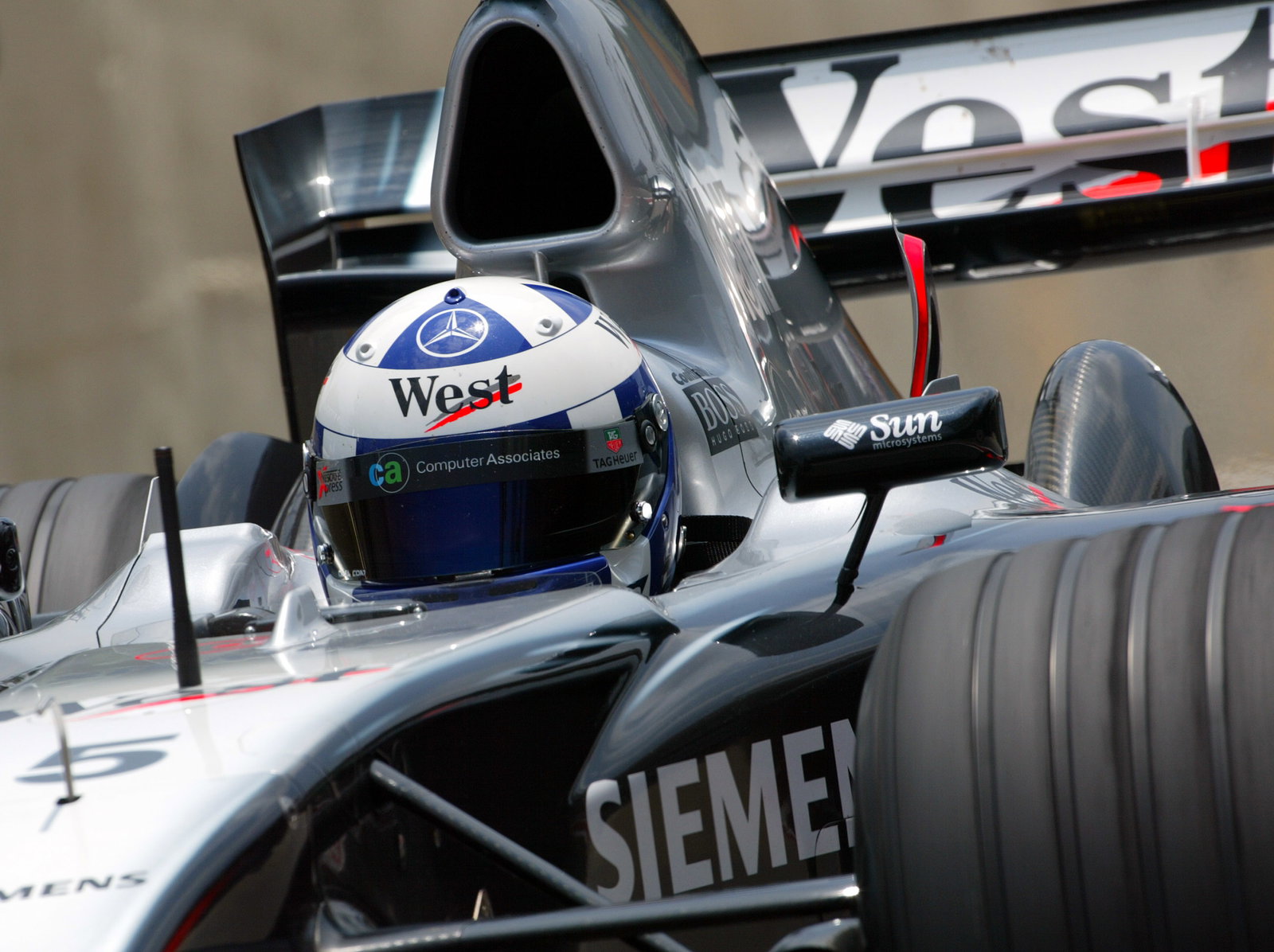 David Coulthard takes part in Friday practice for the final time with McLaren