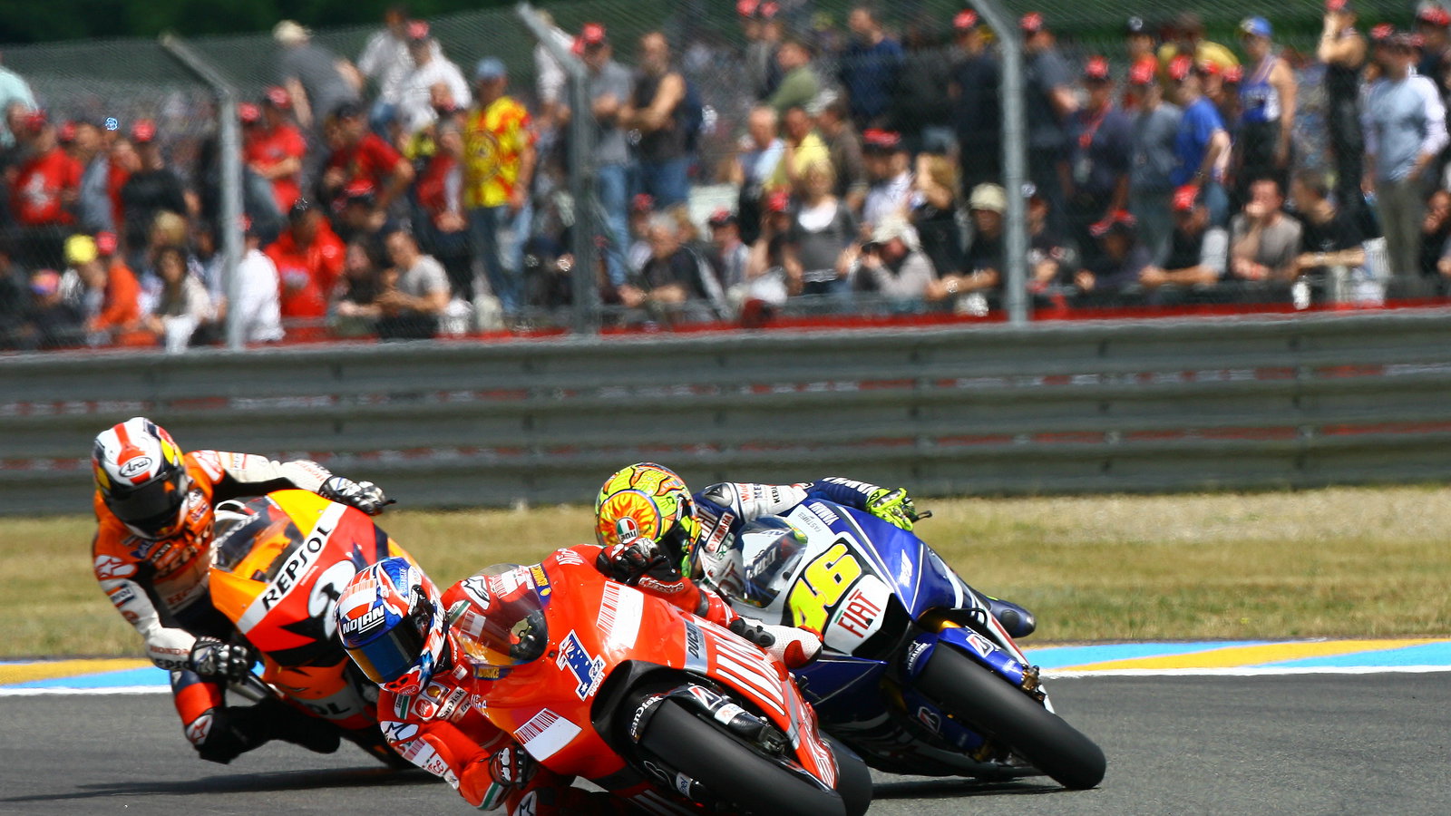 Stoner, Rossi, Pedrosa, French MotoGP 2008