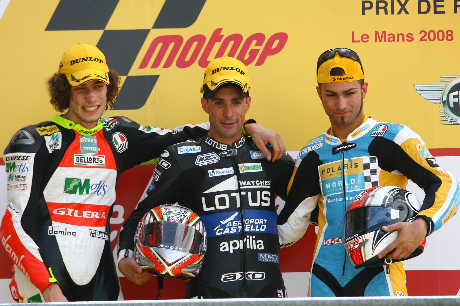 Simoncelli, Debon and Pasini, French 250GP Race 2008