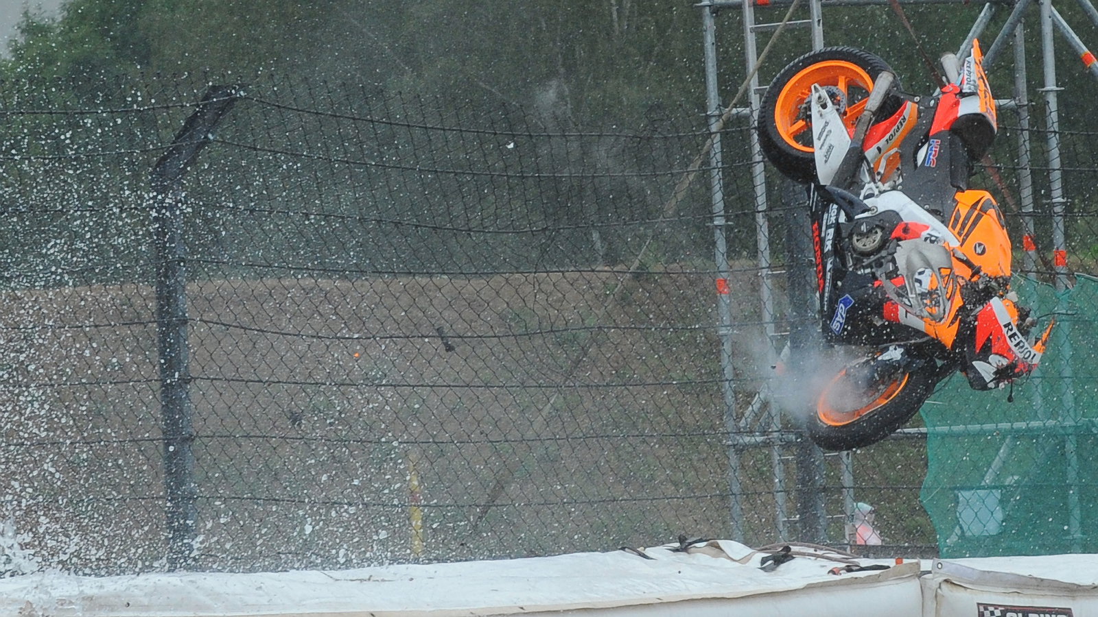 Pedrosa crash, German MotoGP 2008