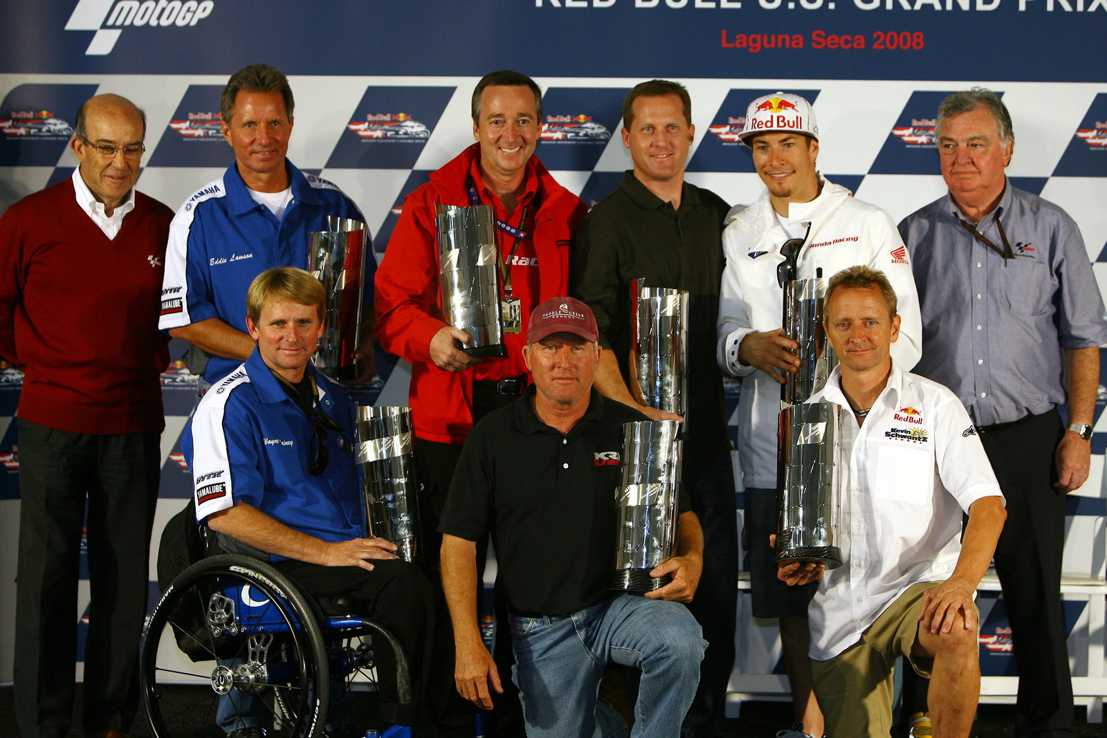 Lawson, Rainey, Spencer, Roberts Snr, Robert Jnr, Hayden, Schwantz, US MotoGP 2008
