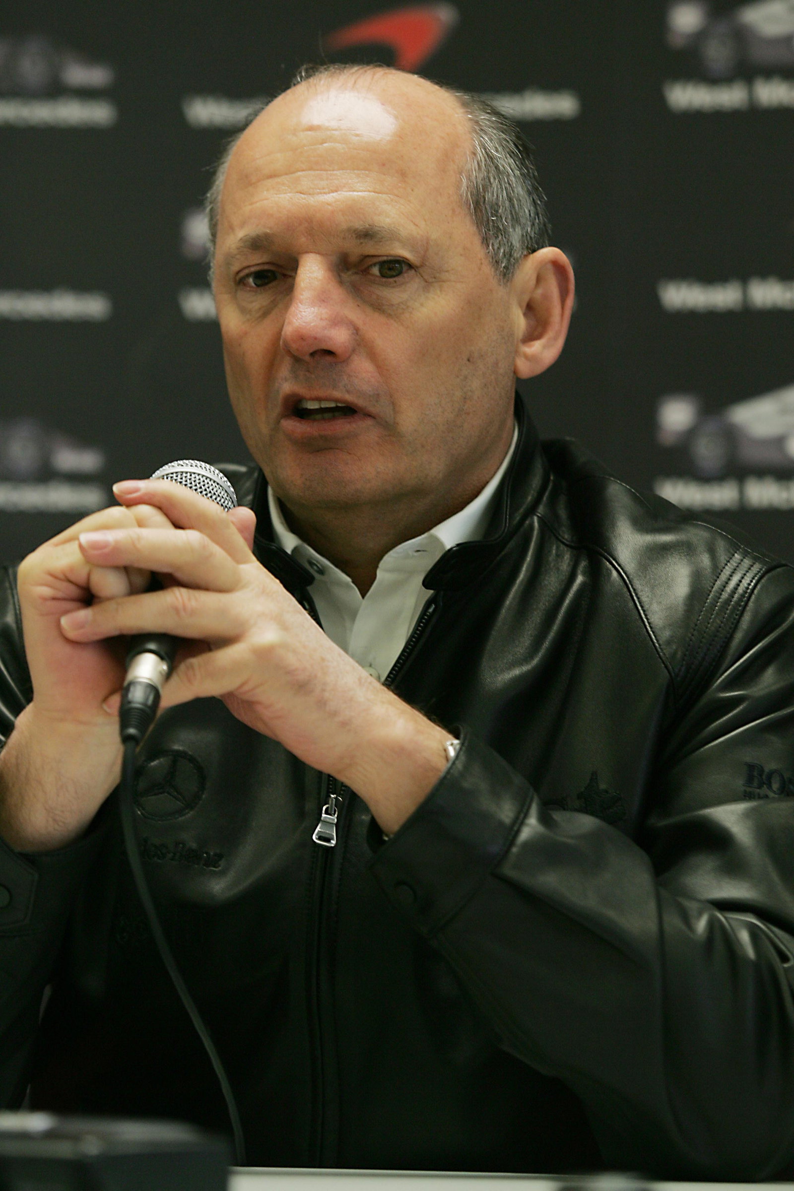 Ron Dennis addresses the media on the day that the new McLaren-Mercedes MP4-20 made its debut