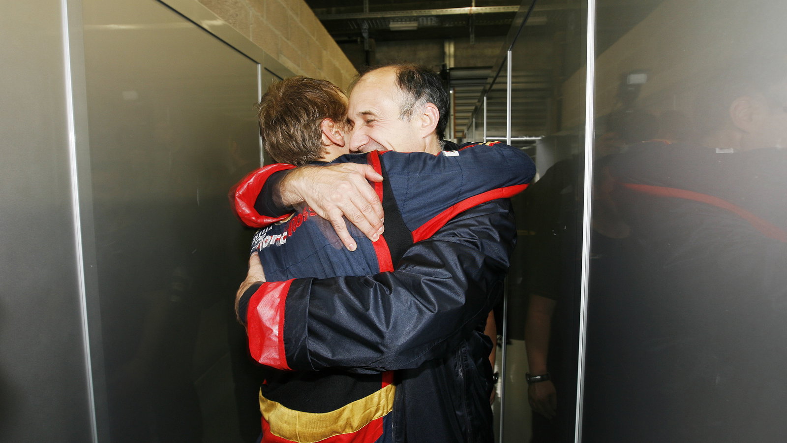 Sebastian Vettel (GER) Toro Rosso STR03, Franz Tost (AUT) Red Bull Sporting Director, Belgian F1 Gra