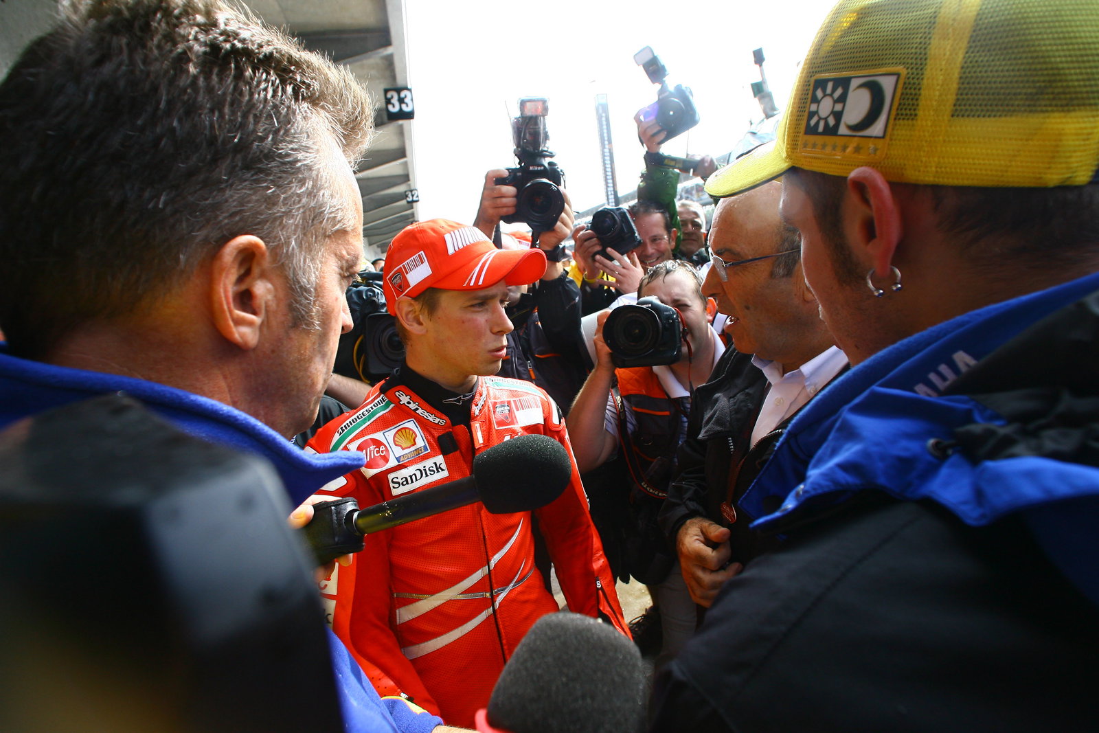 Poncharal, Stoner, Ezpeleta, Rossi, Indianapolis MotoGP 2008