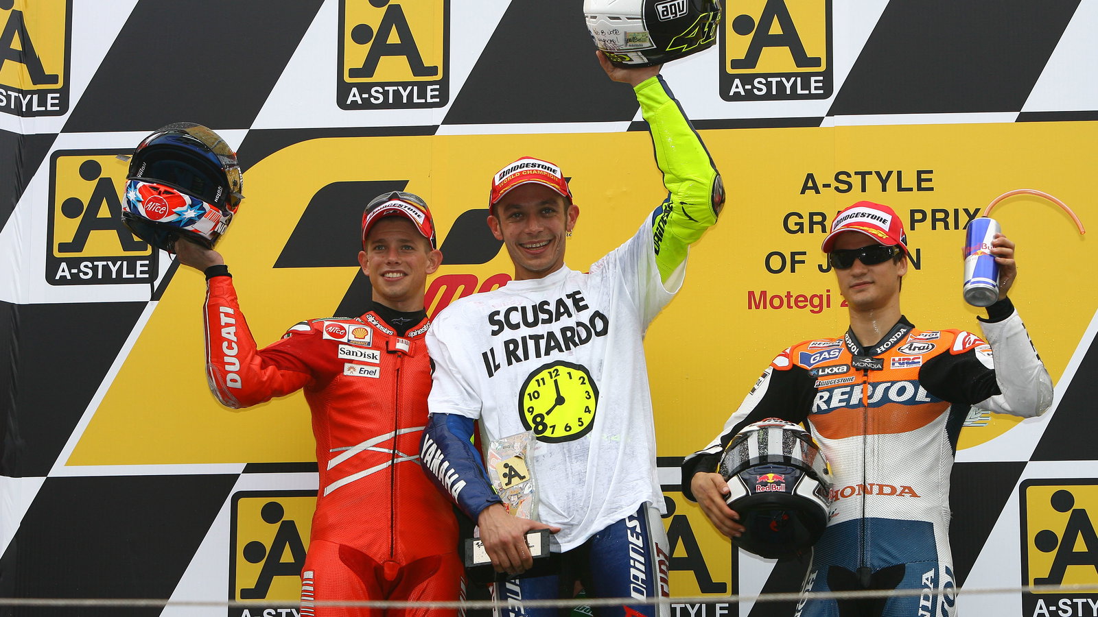 Stoner, Rossi Pedrosa, Japanese MotoGP 2008